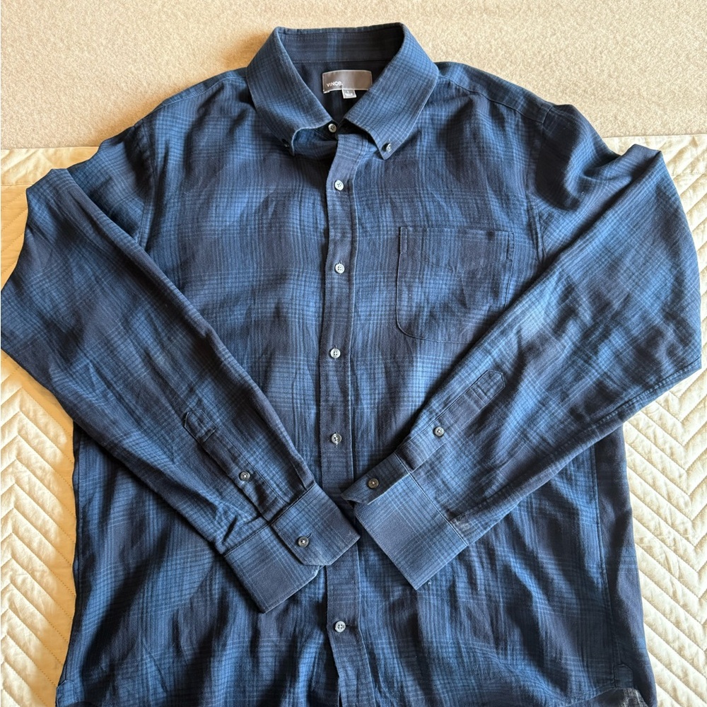 Vince Men's Blue Shirt Large